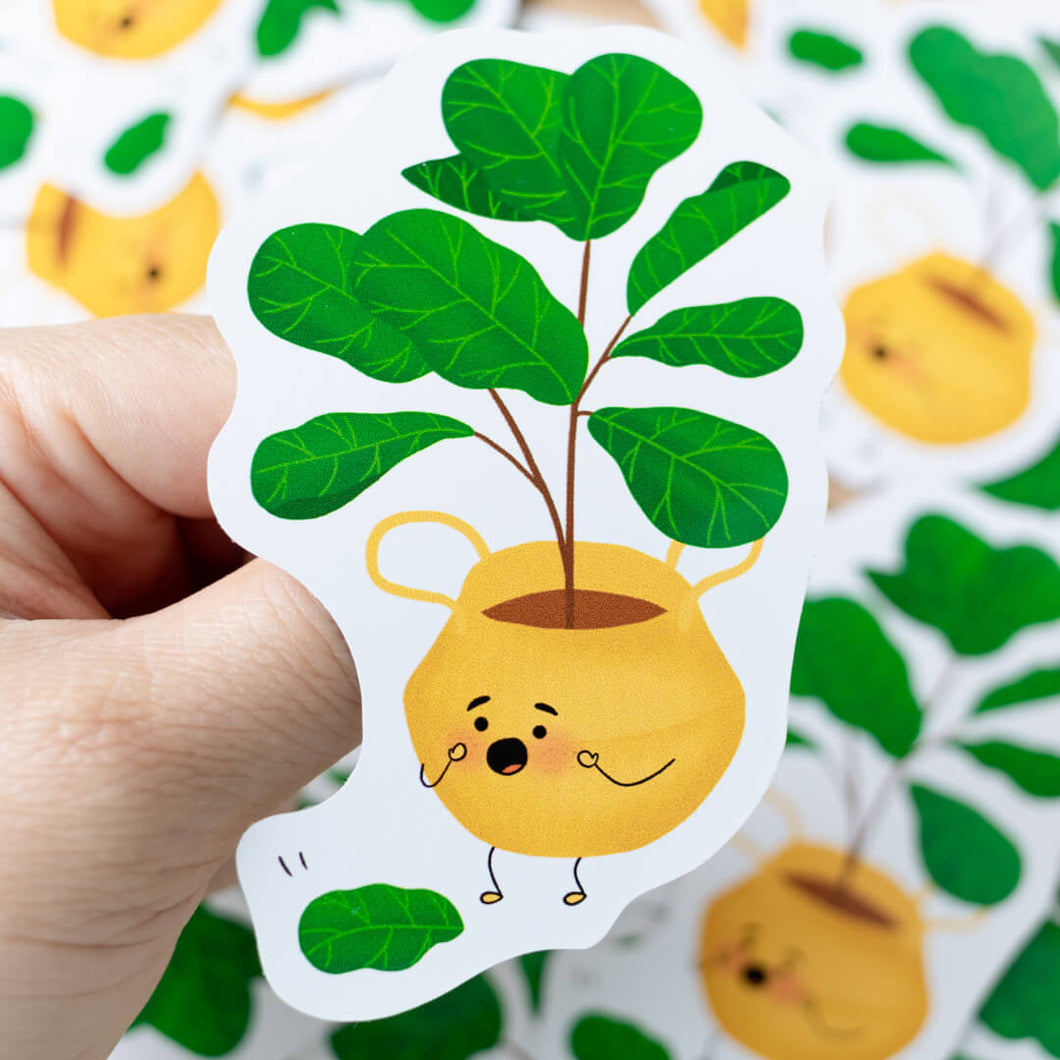 Freddie the Fiddle Leaf Fig Plant Sticker