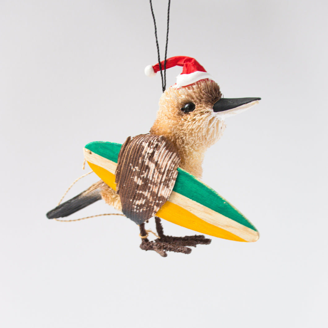 Surfing Kookaburra Christmas Ornament