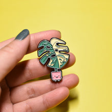 Load image into Gallery viewer, Variegated Monstera Enamel Pin
